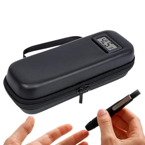 Medication Cooler Case 21.5cm Black Digital Temp Display Portable