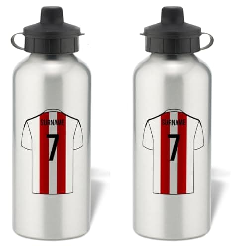 Personalised Brentford FC Shirt Aluminium Sports Water Bottle - Silver Bottle