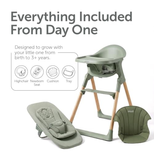 Baby Elegance Mash High Chair Bundle for Babies & Toddlers (0-3yrs) - Sage — view 5