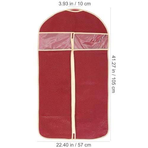 Embossed Garment Cover Suit Storage Bag Medium Burgundy — view 2