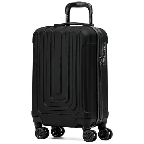 Flight Knight Premium Hard Shell Lightweight Cabin Suitcase - 8 Spinner Wheels - Built-in TSA Lock & USB Port - Luggage Approved for Over 100 Airlines Including easyJet, Ryanair & Jet2-55x35x20cm