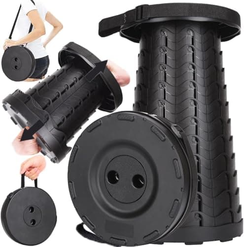 Fishboy - Upgraded Collapsible Folding Stool, Maximum Weight 400lbs, Lightweight Yet Sturdy, Portable, Retractable, Foldable, Telescoping, Collapsible, for Camping, for Adults, Outdoor Fishing