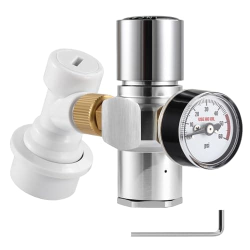 WELLBOM 0-60 PSI Mini Keg Regulator, Portable CO2 Charger Regulator