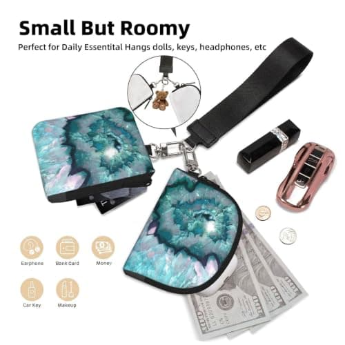 Teal Agate Print Wrist Strap Outdoor Sports Bag Unisex Fitness Accessory Running Travel Gift — view 4