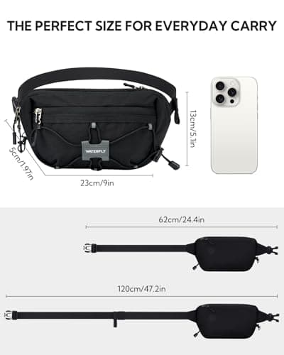 Waterfly Bum Bag Fanny Pack Waist Packs with RFID Blocking Black — view 3