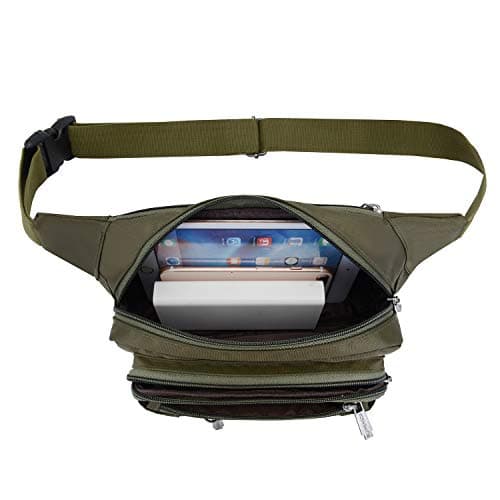 Waterproof Bum Bags Men Women Sport Running Hiking Backpacks Sports Bike Bags Cases for Knives and Hiking Tools (Olive) — view 5