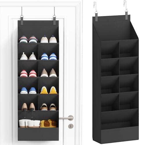 Lifewit 6 Tier Over the Door Shoe Organiser Hanging Rack Holder, Black