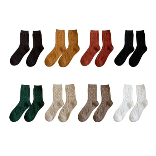KIXZSAZ 2PCS Thermal Socks Thickened Solid Retro Wool Sock Coldproof Durable Stockings Footwear Winter Travel Birthday, Coffee — view 6