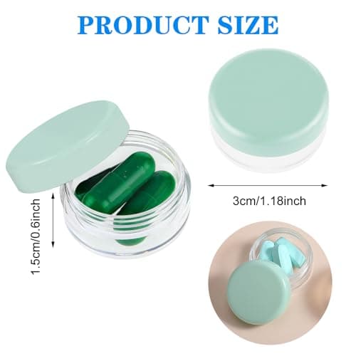 ElevateTech Small Pill Box, 5 Pcs Cute Travel Pill Organizer Mini Tiny Pills Case for Pocket Purse Portable Briefcase Medicines Storage Pills Container Earplug Case — view 2