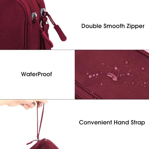 Arae Travel Essentials Electronic Organizer Double Layer - Wine Red, M — view 4