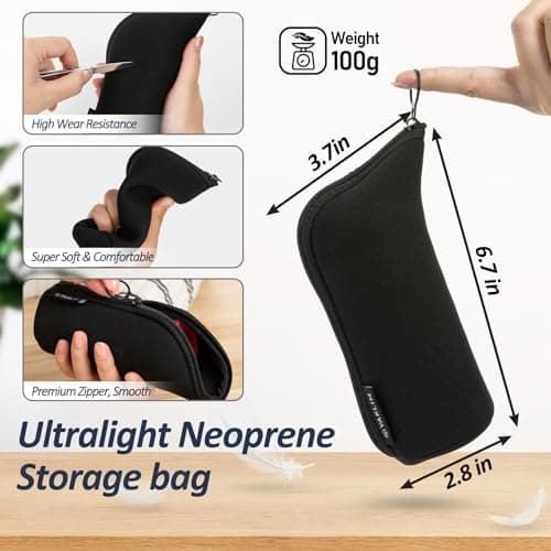 Weekly Pill Boxes 7 Day 2 Times a Day, Large Pill Box Organiser with Zipper Neoprene Case, XL 7day Round Travel Pill Organiser Daily AM PM Tablet Holder for Vitamin Supplement Pot (Black) — view 4