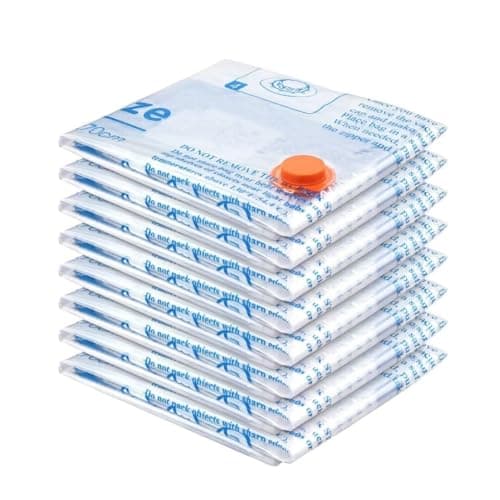 Vacuum Storage Bags 8 Large, Space Saver Sealer Bags, Airtight Compression Bags for Clothes, Pillows, Comforters, Blankets, Bedding(NO PUMP) — view 6