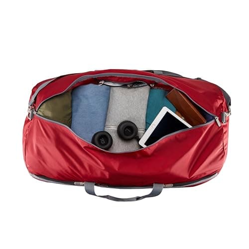Amazon Essentials 25" (63.5cm) Large Foldable Nylon Duffel Bag for Travel/Storage with Zipped Pockets, 35 pounds (15.9 kg) Capacity, Red — view 4