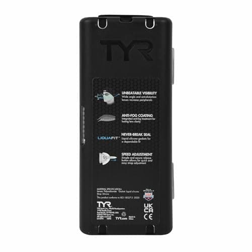 TYR TidalWave Swim Mask Mirrored-Core, Silver/black, one size — view 5