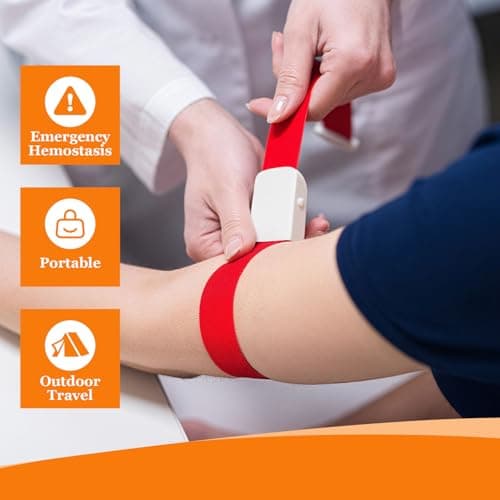 5 PCS Adjustable Tourniquets, Multicolor Reusable Tourniquets with Quick Release Buckle for Nurses First Aid Blood Stop Belt for Home and Outdoor Sports — view 4