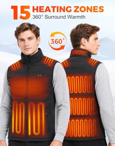 CKARTIC Heated Gilet for Men with 10000mAh Power Bank Heated Vest Men L — view 2