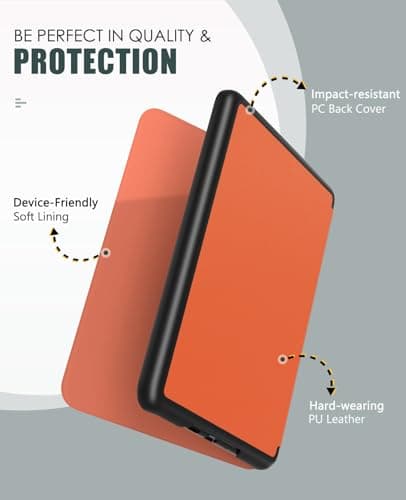 MoKo Case for 7" Kindle Paperwhite 12th Gen&Colorsoft 2024, Orange — view 3