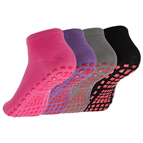 Dacitiery 4 Pairs Pilates Socks Non Slip Yoga Socks for Women 4-7(color2)