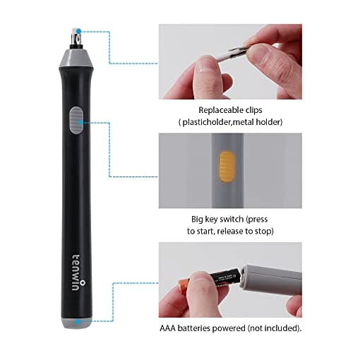 Electric Eraser, Battery Operated Eraser Kit with 22 Extra Replaceable Erasers for Artists, Automatic Portable Pencil Eraser for Sketching, Drawing, Graphite Pencils — view 3