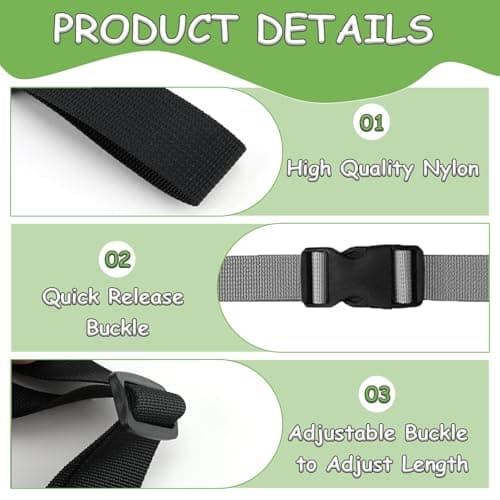 2 Pcs Backpack Chest Straps, Backpack Adjustable Chest Strap for School Bags Sternum Straps For Backpacks Straps, Non-Slip Quick Release Backpack Sternum Strap for Outside Travel (Black, Gray) — view 3