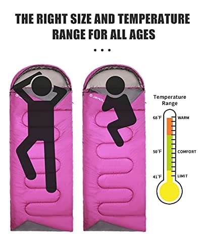 Sleeping Bags for Adults Backpacking Lightweight Waterproof- Cold Weather Sleeping Bag for Girls Boys Mens for Warm Camping Hiking Outdoor Travel Hunting with Compression Bags — view 5