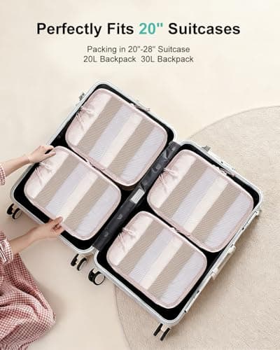 ECOHUB 4 Piece Compression Packing Cubes, Recycled Tear-Resistant Mesh — view 5