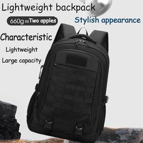 Lawaia 45L Tactical Military Backpack Hiking Rucksack Survival Army Bags Large Rucking Outdoor Sports Packs Molle Gym Backpacks for Men Fishing Camping Motorcycle Traveling Mountaining-Cp Camo — view 3
