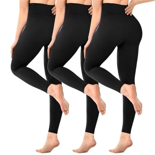 SINOPHANT Women's High Waist Leggings, 3 Packs, Black, LXL