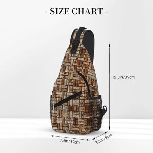 Longzehao Wine cork Print Sling Bag Small Crossbody Backpack Chest Shoulder Bag Travel Hiking Daypack — view 4