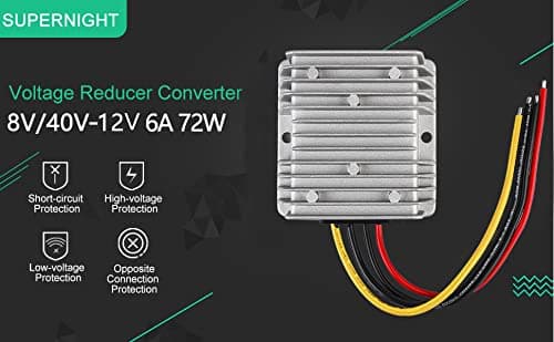 HOMELYLIFE DC Voltage Reducer Automatic Buck Boost Converter DC 8V-40V to 12V 6A 72W Step Down Up Regulator Waterproof Module Transformer for Golf Cart Club Cart — view 2