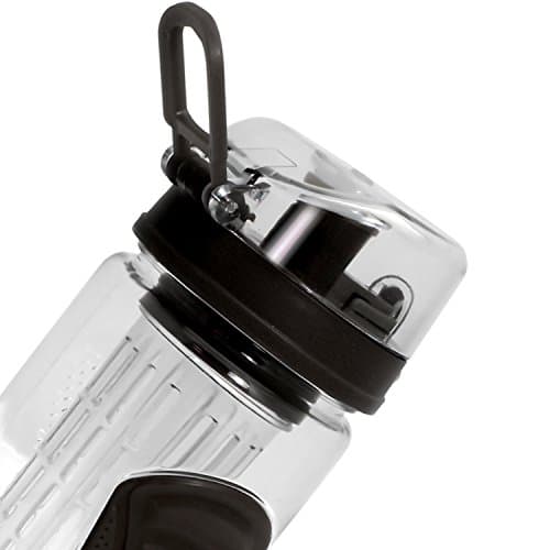 CampTeck 1 Litre 1000ml Fruit Infuser Water Bottle (BPA Free Tritan Plastic) with Leak Proof Lid + Lock & Carry Handle - Black — view 5