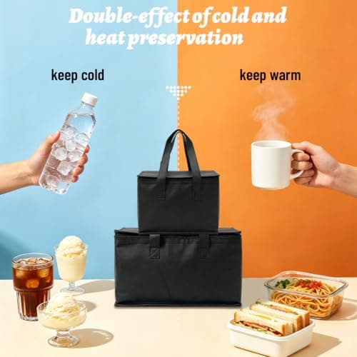 2 Pack Small Cooler Bags, 5L/7L Insulated Food Delivery Bags — view 5
