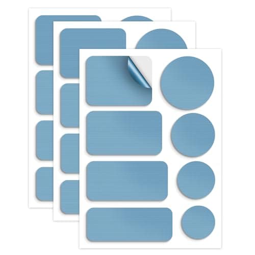 Skystuff 24PCS Self-Adhesive Nylon Repair Patches for Tent, Down Jacket, Clothing & Puffer Coat - Heavy Duty Waterproof Fabric Tape Repair Kit for Outdoor Gear, Sleeping Bag, Backpack, Sky Blue