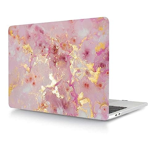 Laptop Cover Compatible with New MacBook Air 13 inch with Retina Display Touch ID Model M1 A2337 A2179 A1932 Released in 2020 2019 2018, Protective Hard Shell Case & Keyboard Cover, Pink Gold — view 3