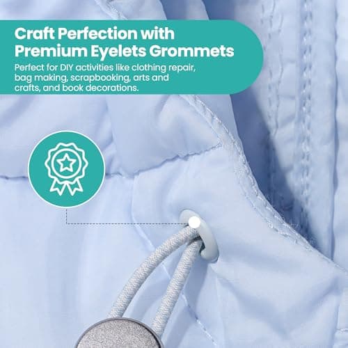 Trimming Shop 4mm Gold Brass Eyelets Grommets Washers 100pcs Leather Kit — view 5