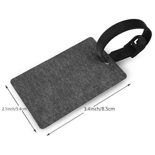 Felt Texture Charcoal Black Luggage Tags Name Id Label Suitcase Tags, Ideal for Travel Cruise Backpacks Bag — view 2