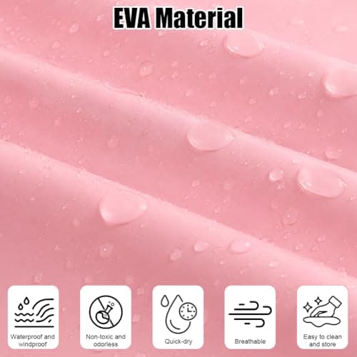 Adiwo Rain Poncho Girls Boys, Boys Girls Portable Raincoat, Kids Raincoats with Hood, Cartoon Poncho Toddler, Kids Lightweight Rainwear Waterproof Reusable, Pink Unicorn (M) — view 5