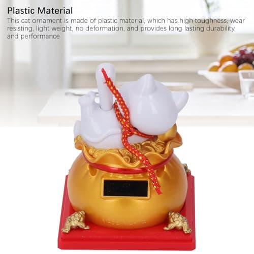 Phefop Solar Powered Lucky Cat Waving Arm (Gold) — view 4