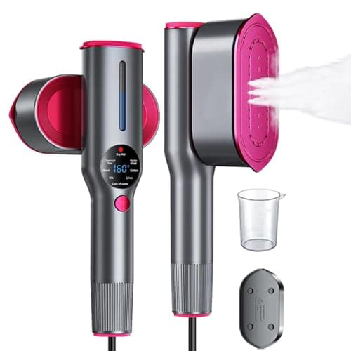 Dr.flash Travel Steamer for Clothes, Portable Steamer for Clothes, 1200W 2-in-1 Steam Iron for Travel, 15s Fast Heat Up, Handheld Steamer for Clothes with 160°C Smart LED Display & 7 Fabric Modes