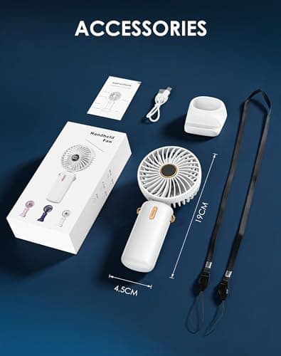 Handheld Fan Portable Hand Held - Rechargeable Mini Battery Powered Travel — view 4