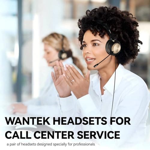 Wantek USB Headset with Microphone for Laptop,PC Headphones with Noise Cancelling Mic,USB-A/Type-C/3.5mm Jack 3-in-1 Computer headsets with Volume Control & Mute for Zoom,Skype,Call Centre,Home Office — view 5