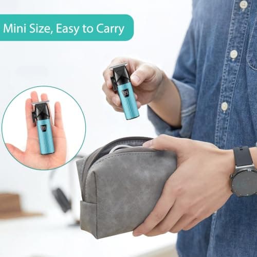 VGR 037 Mini Hair Trimmer for Men with Taper Lever and LED Display, Green — view 6