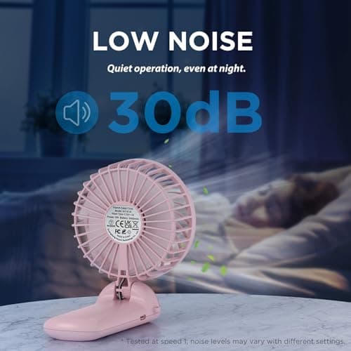 Lepwings Handheld Fan, Pack of 2 Mini Fans, USB Rechargeable, 5.5-16 Hours Runtime, 4 Wind Speeds, Foldable Quiet Small Fan for Travel, Office, Home and Outdoor - White — view 6
