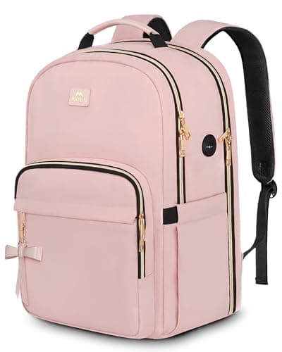 MATEIN 17 Inch Laptop Pink Backpack for Women, School Bag for Girls, Pink