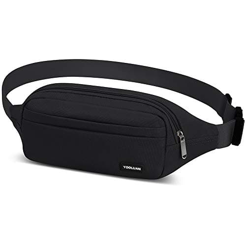 Yooluan Waterproof Bum Bag Waist Fanny Packs 4 Zip Pockets Travel Hiking Outdoor Sport Running Belt Holiday Hiking Doggy Bag Money Hip Pouch