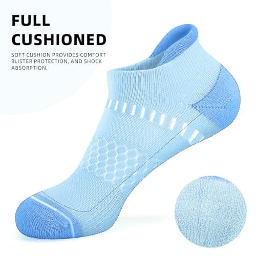 IRAMY Light Compression Socks for Women Arch Support Athletic Cushioned Anti-Blister Comfort Running Ankle Socks 3 Pairs — view 3