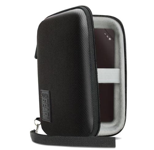 USA Gear Portable WiFi Hotspot Hard Case - WiFi Booster Travel Case with Wrist Strap - Compatible with MERCUSYS MT110, ZTE MF920, TP-Link M7450, D-Link DWR-2101 - Black