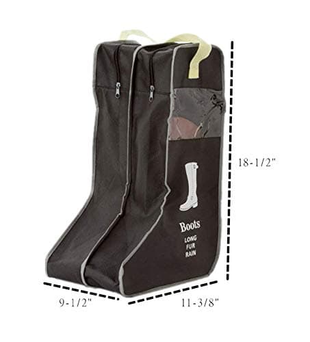 Portable 2 Pair Boot Storage Bags Dust Proof Shoe Bags,Zippered Tall Boots Organizer Protector Bag for Home and Travel (black) — view 3