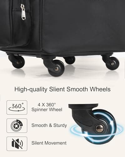 Relavel Rolling Makeup Train Case with 4 Wheels, Hairstylist Traveling Bag with Adjustable Dividers & Heat Insulation Full Layer, Hair Tools Cosmetics Storage Organizer Trolley Suitcase Makeup Cart — view 2