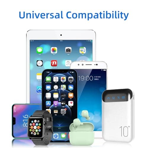 Portable Charger 10000mAh Slim USB C Input and Output Power Bank with LED Display Lightweight External Battery Pack Compatible for iPhone 14/13/12, iPad, Samsung etc. (white(mini)) — view 6